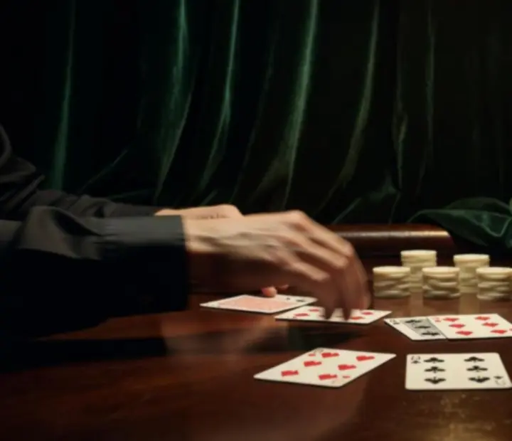 Mesa de cartas en plena acción en el salón privado